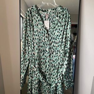 NWT Teal Green Spotted Dress